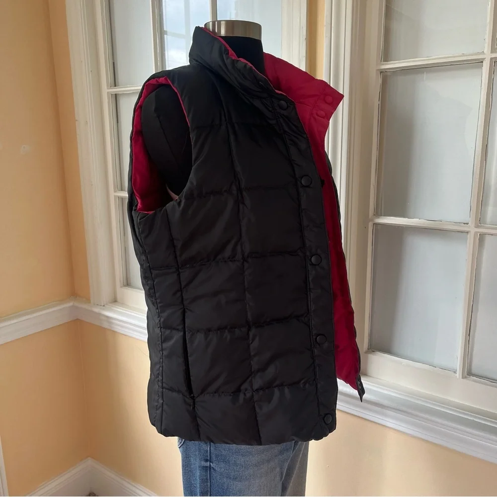 Vintage L.L. Bean reversible down vest pink black M - Picture 5 of 15